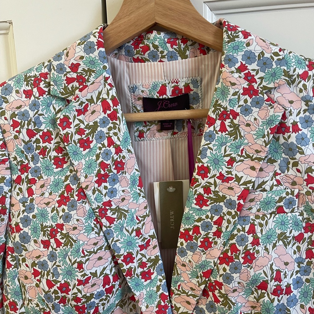 NWT J. Crew Liberty Campbell blazer floral cotton size 4 - Picture 2 of 6